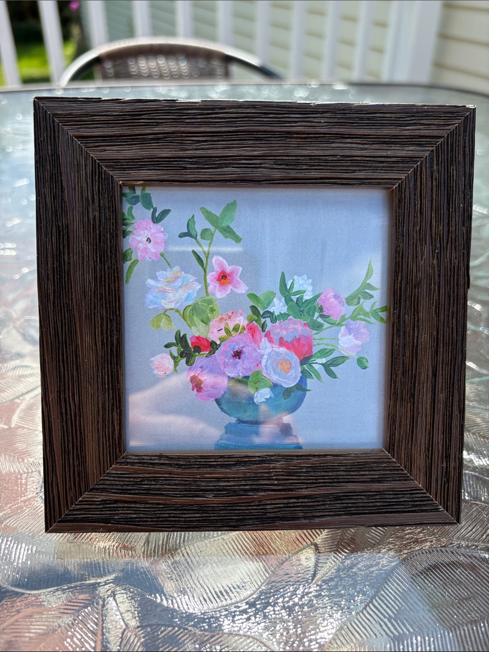 Floral Still Life Print in Dark Wood Frame - Home Accents
